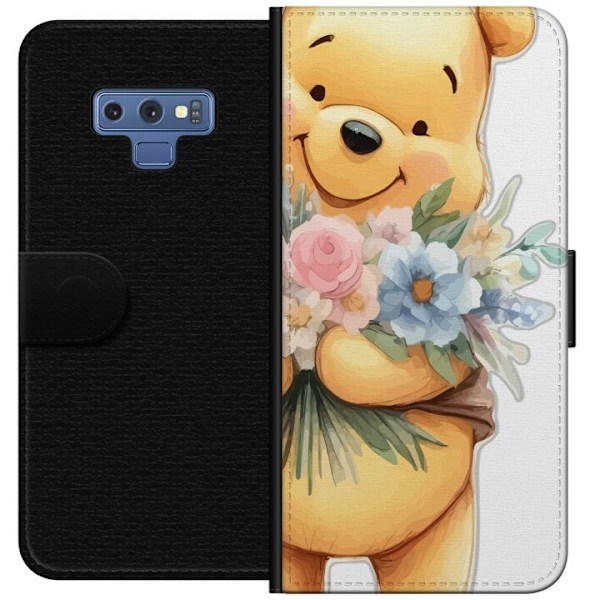 Samsung Galaxy Note9 Lommeboketui Nalle Puh med blomster - kla