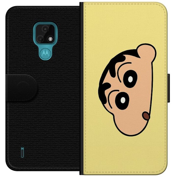 Motorola Moto E7 Tegnebogsetui Peeking Shinchan