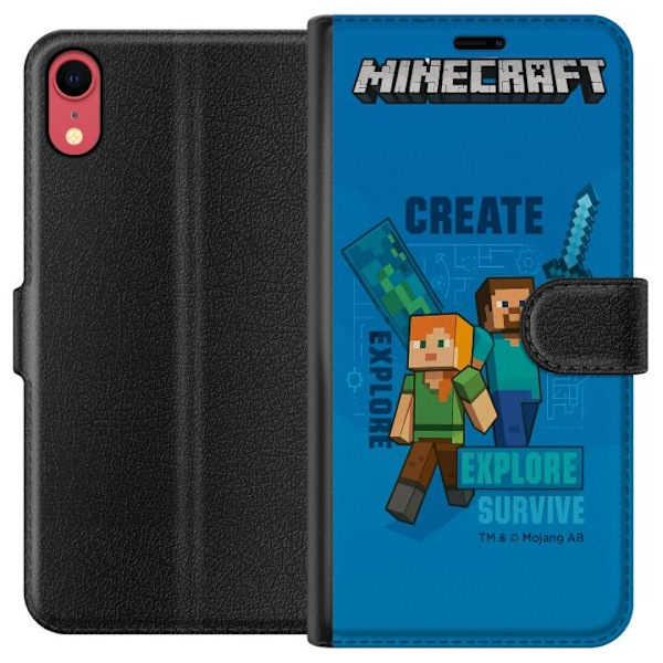 Apple iPhone XR Plånboksfodral Minecraft Caves