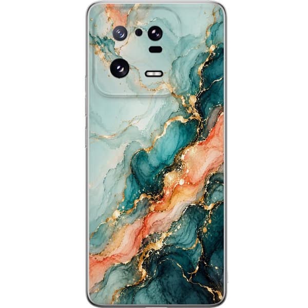 Kompatibelt Mobildeksel til Xiaomi 13 Pro Korallmarmor turkis