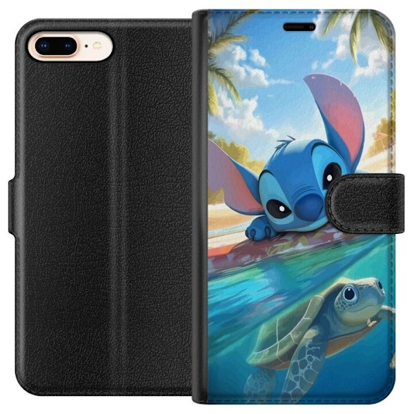 Apple iPhone 8 Plus Tegnebogsetui Stitch med skildpadde - sød