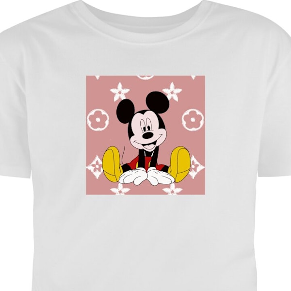 Barn-T-shirt | Bekväm T-shirt för Barn Mickey Mouse vit 5-6 År