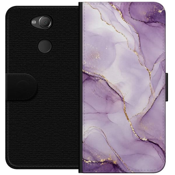Kompatibelt Lommeboketui til Sony Xperia XA2 Syrinlilla gullflyt lila