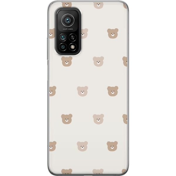 Xiaomi Mi 10T 5G Genomskinligt Skal Teddy Background – gulliga nallar mot mjuk bakgrund