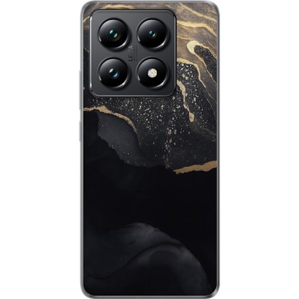 Xiaomi 14T Läpinäkyvä kuori Musta kulta abstrakti