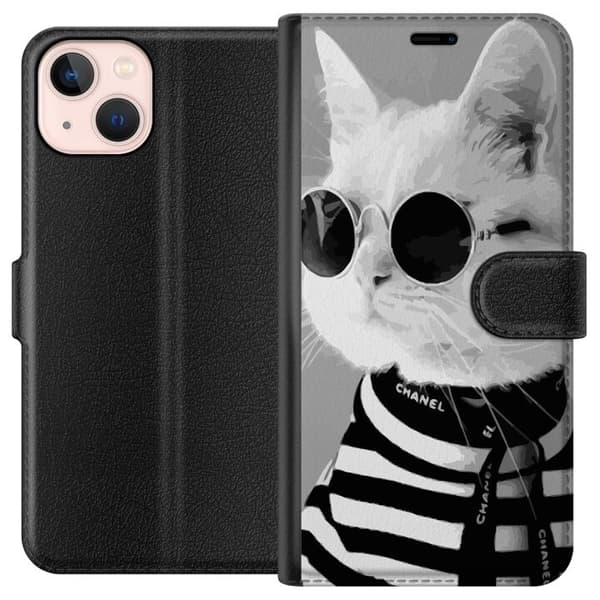 Kompatibelt Plånboksfodral till Apple iPhone 13 mini Fancy Cat