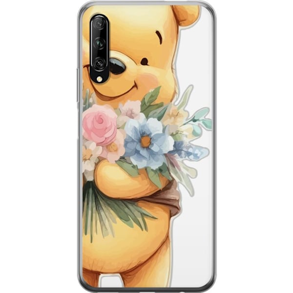 Huawei P smart Pro 2019 Genomskinligt Skal Nalle Puh med blommor – klassisk barnfavorit i blommande vårmiljö