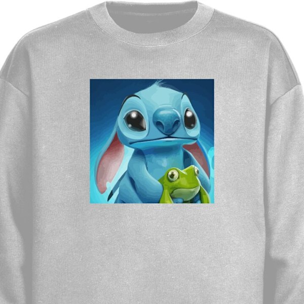 Sweatshirt för Vuxen | Klassisk Collegetröja Stitch och grod grå L