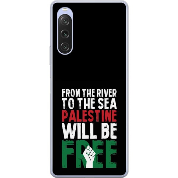 Sony Xperia 10 V Genomskinligt Skal Free Palestine – politiskt statement med kraftfullt grafiskt uttryck