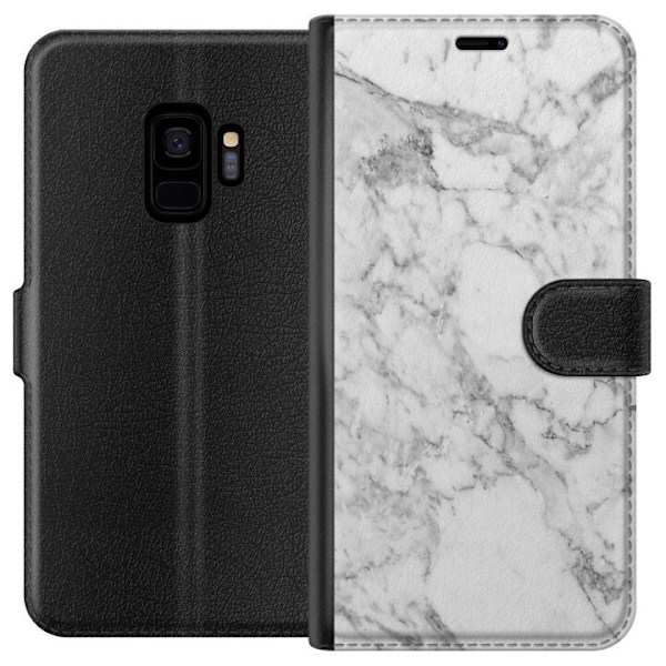 Samsung Galaxy S9 Tegnebogsetui Marmor Hvid