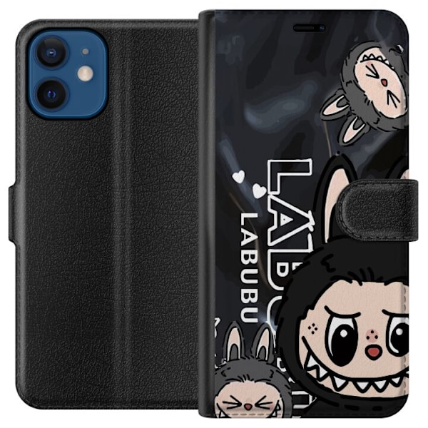 Apple iPhone 12 mini Tegnebogsetui <nl>Labubu Black Energy - S