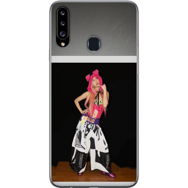 Kompatibelt Mobildeksel til Samsung Galaxy A20s KATSEYE rosa modeporträtt svart
