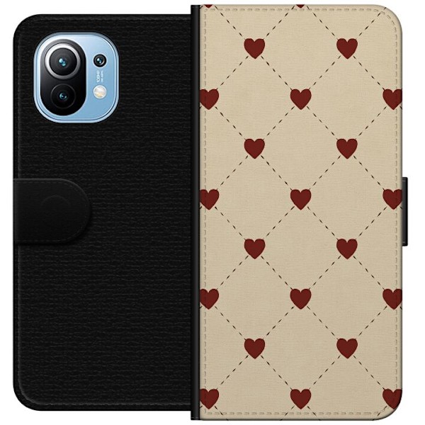 Xiaomi Mi 11 Lompakkokotelo Sydänverkko