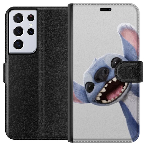 Samsung Galaxy S21 Ultra 5G Plånboksfodral Stitch i Fart – Kawaii Design för Fans & Barn