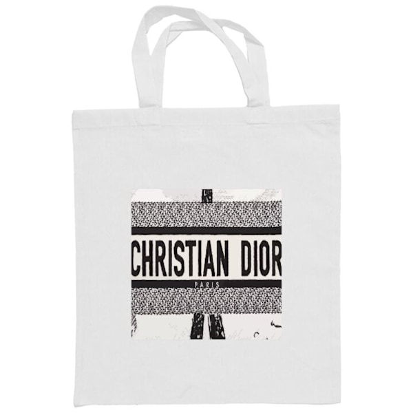 Mulepose | Holdbar Indkøbstaske i Stof Christian Dior Hvid one size