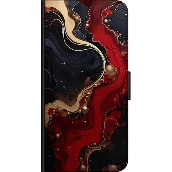 Kompatibel Tegnebogsetui til Samsung Galaxy A20s Marmor Rød
