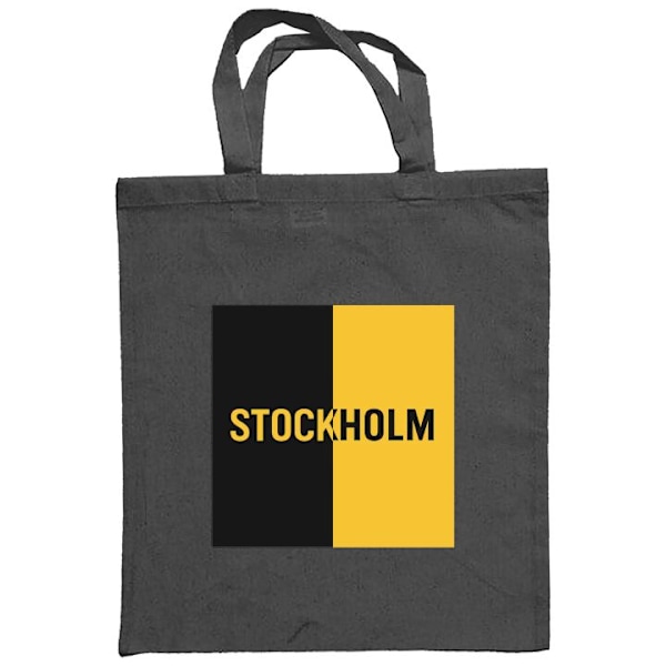 Mulepose | Holdbar Indkøbstaske i Stof Stockholm - fodbold Mørkegrå one size