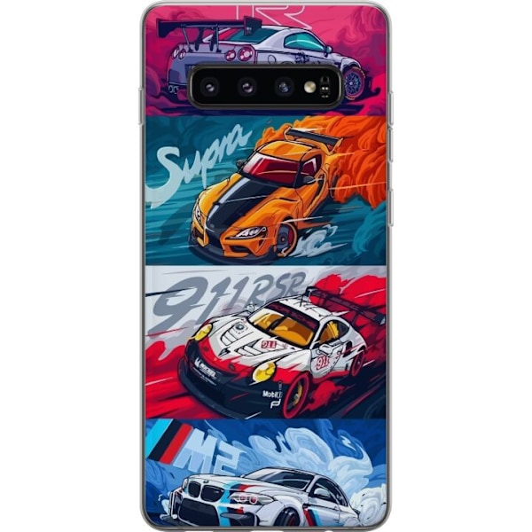 Samsung Galaxy S10 Gennemsigtig cover Hurtige Biler - Tegnet M
