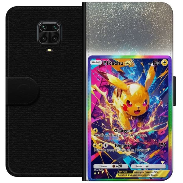 Kompatibel Tegnebogsetui til Xiaomi Redmi Note 9S Pikachu gul