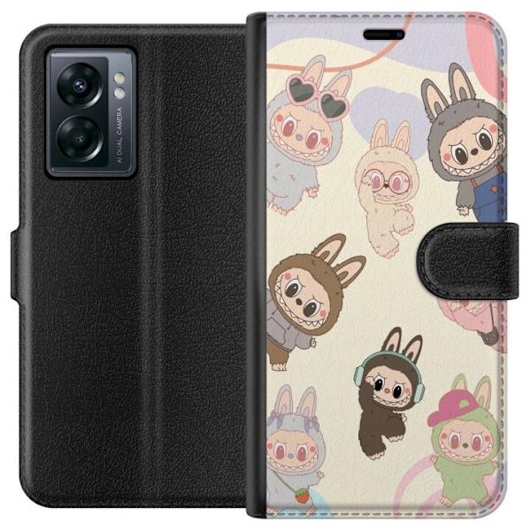 OnePlus Nord N300 Plånboksfodral Labubu Pop Mart Kollektion Motiv Figur Samling Design Populärt Art Toy Pop Mart Kreativ Grafiskt