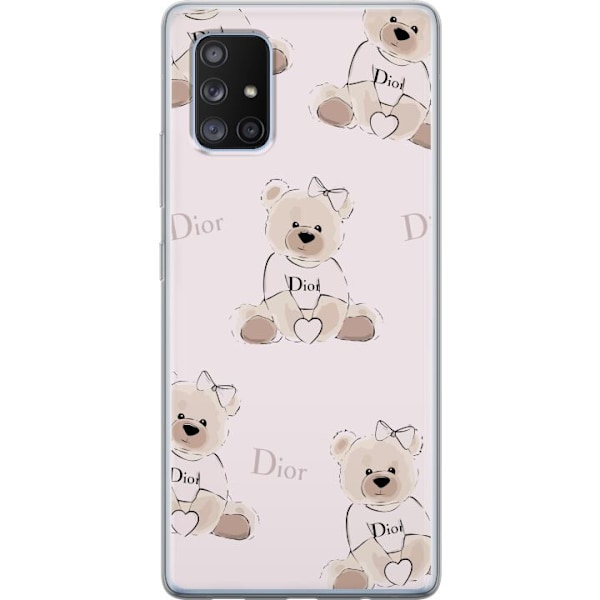 Samsung Galaxy A71 5G Gennemsigtig cover Teddy Dior Vibes - luksuriøs bamse i modetil