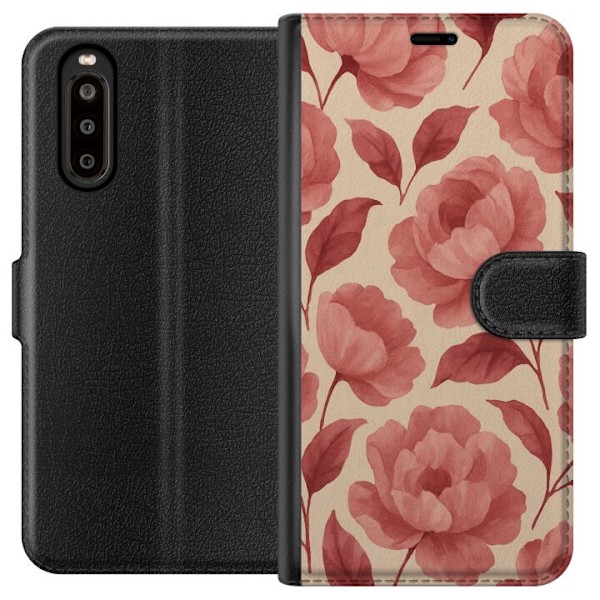 Sony Xperia 10 II Tegnebogsetui Roseblomst