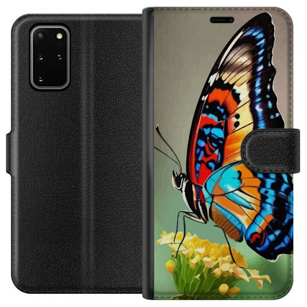 Samsung Galaxy S20+ Plånboksfodral Fjäril Natur Sommar Motiv Vingar Färgstark Design Populär Dekor Grafiskt Exotiskt Tema