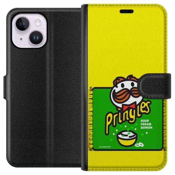 Kompatibelt Plånboksfodral till Apple iPhone 15 Plus Pringles gul
