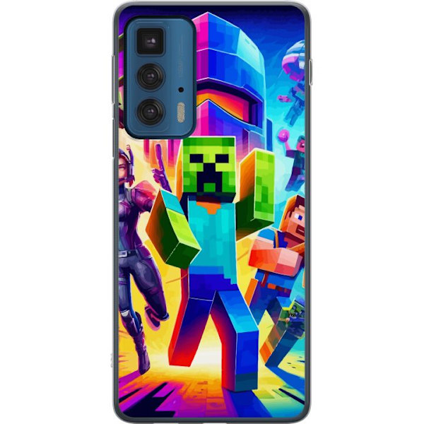 Motorola Edge 20 Pro Genomskinligt Skal Fortnite vs Minecraft