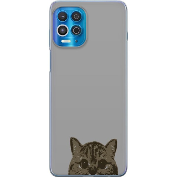 Motorola Edge S Genomskinligt Skal Grå Kattblick – stilren