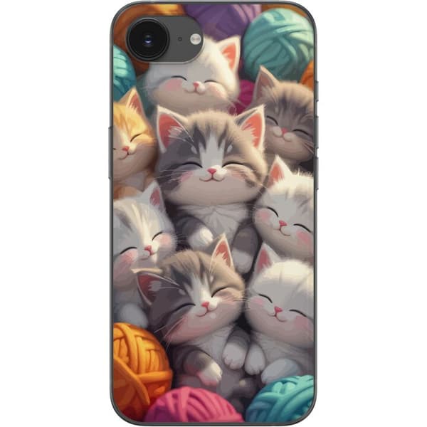 Kompatibelt Mobilskal till Apple iPhone 16e Sovande kattungar beige