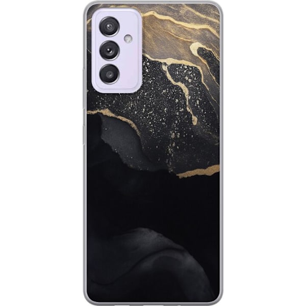 Samsung Galaxy A82 5G Läpinäkyvä kuori Musta kulta abstrakt