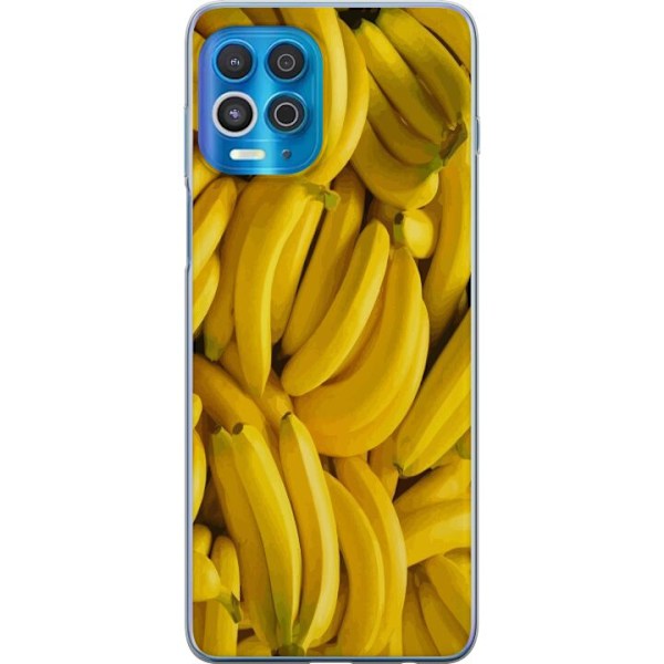 Motorola Edge S Genomskinligt Skal Banana Pattern – lekfullt mönster med gula bananer