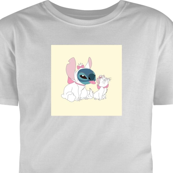 T-shirt til Voksen | Klassisk Voksen T-shirt Stitch aristokatt grå S