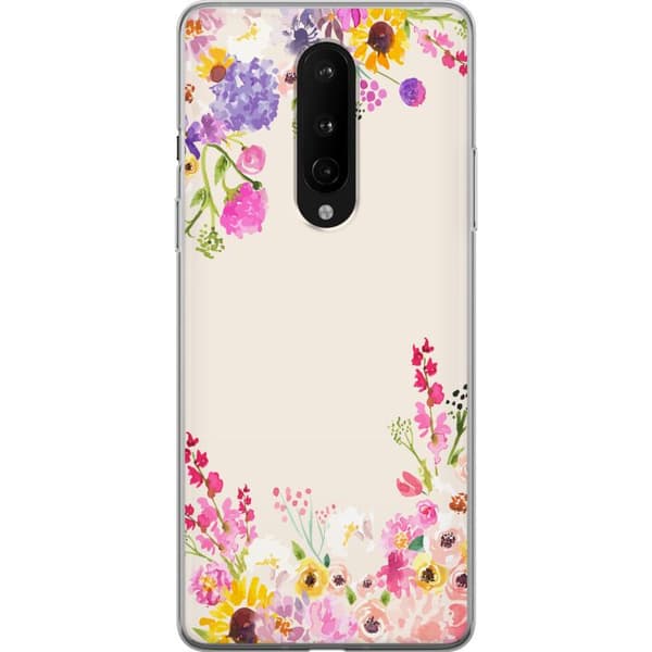 Kompatibelt Mobildeksel til OnePlus 8 Blommig akvarellram