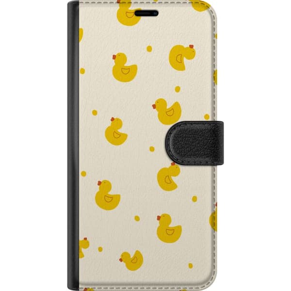 Kompatibelt Plånboksfodral till Apple iPhone 6s Lekfullt mönster med små gula ankor och prickar utspridda över ljus beige bakgrund gul