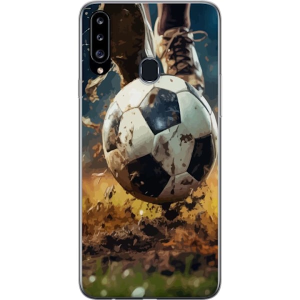 Samsung Galaxy A20s Genomskinligt Skal Fotboll