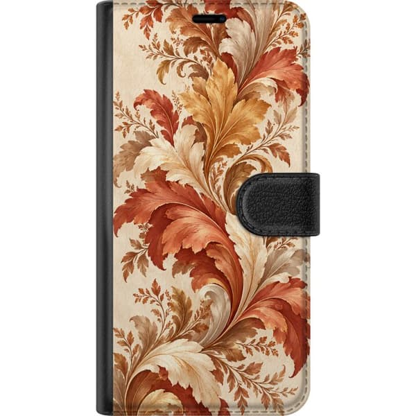 Kompatibel Tegnebogsetui til Apple iPhone 5 Efterårsornament beige