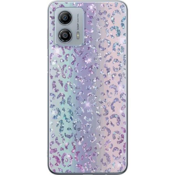 Motorola Moto G53 Gjennomsiktig deksel Glitter Leopard