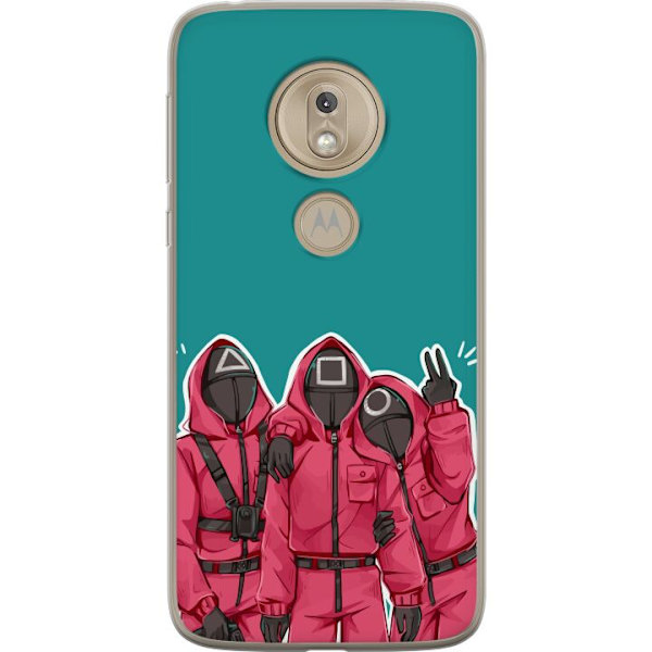 Motorola Moto G7 Play Gennemsigtig cover Squid Game Karakterer Grafisk Design Seriefigurer Populær TV Motiv Asiatisk Stil Spændende Trend
