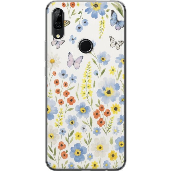 Huawei P Smart Z Genomskinligt Skal Sommarblommor