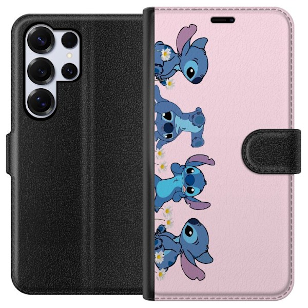 Samsung Galaxy S25 Ultra Plånboksfodral Stitch Skratt & Bus – Perfekt för Mobilskal eller Poster