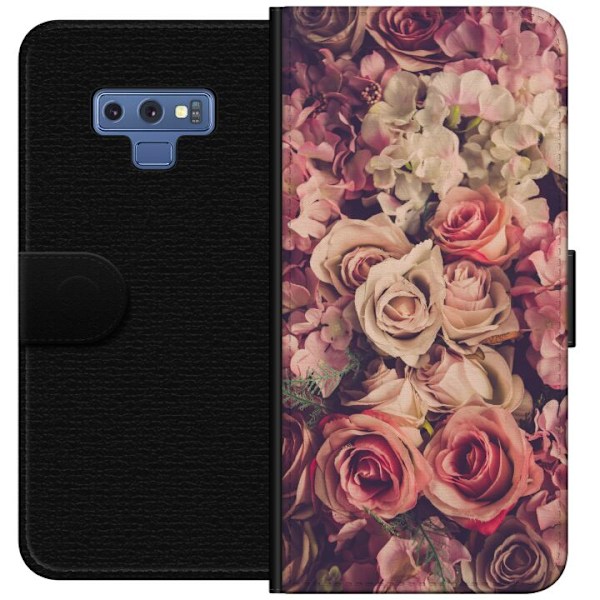 Samsung Galaxy Note9 Lompakkokotelo Kukat
