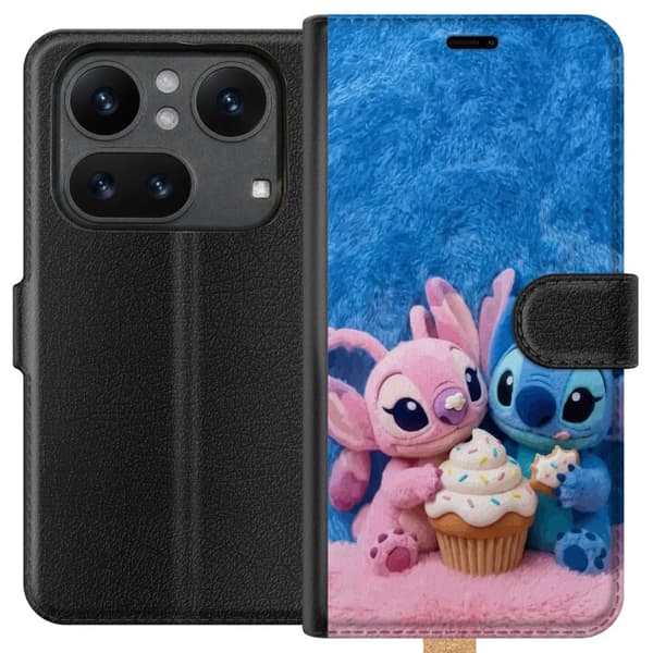 Kompatibel Tegnebogsetui til Nothing Phone (4a) Søde blå og lyserøde figurer med stor cupcake og krymmel pink