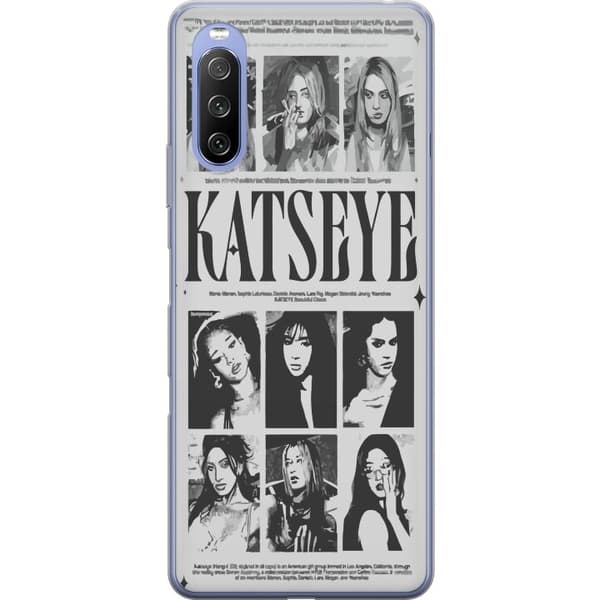 Kompatibelt Mobildeksel til Sony Xperia 10 III Lite KATSEYE svartvit poster grå