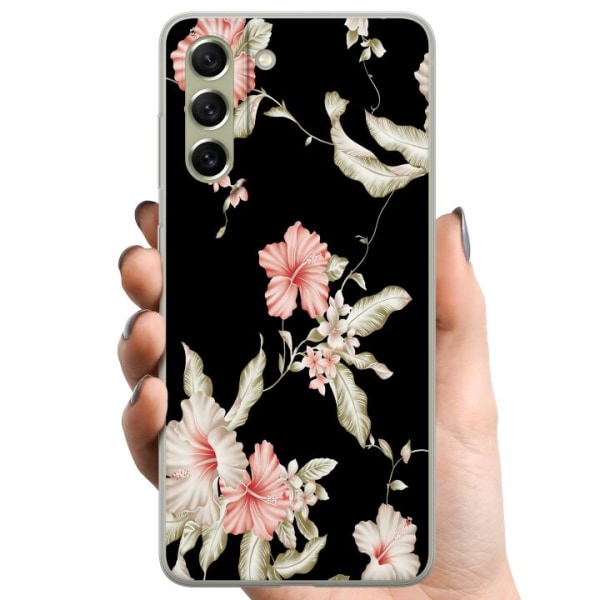 Samsung Galaxy S21 FE 5G TPU Mobilskal Floral Pattern Black