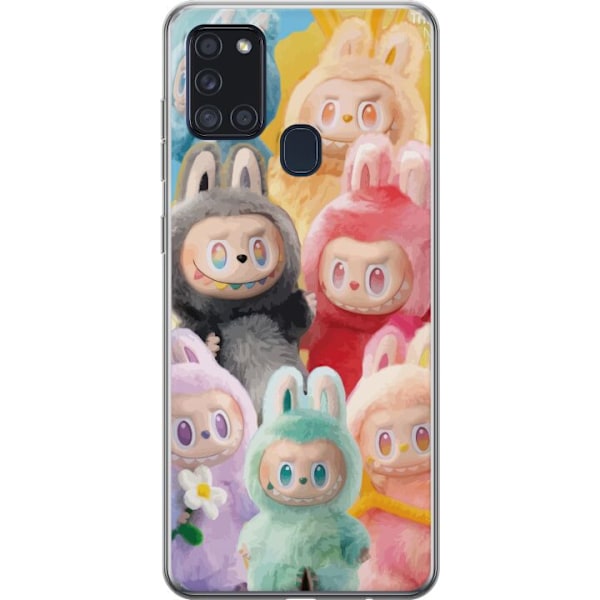 Samsung Galaxy A21s Genomskinligt Skal Labubu Sketch Style –