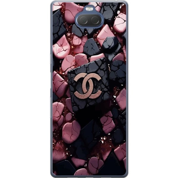 Sony Xperia 10 Plus Gjennomsiktig deksel Chanel Svart og Rosa