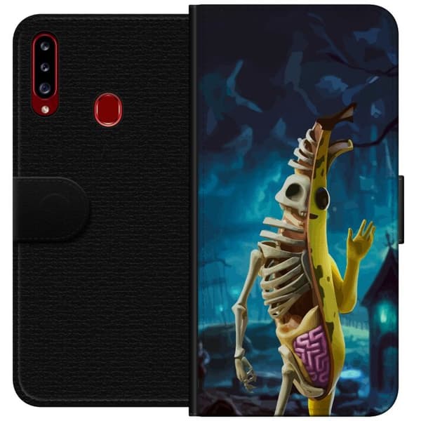 Kompatibelt Plånboksfodral till Samsung Galaxy A20s Fortnite - Peely Dead