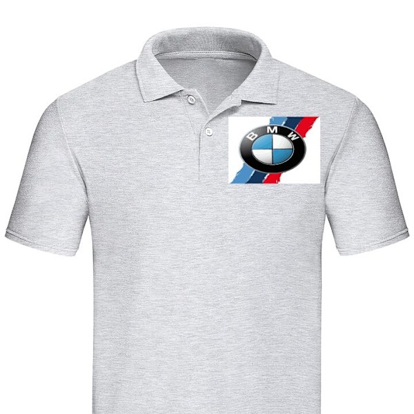 Poloshirt til Voksen | Elegant Poloshirt BMW Striber Grå X-Large